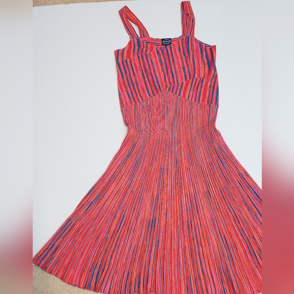Colorful Space-dye Knit Jumper Dress, Size M - Picture 4 of 9
